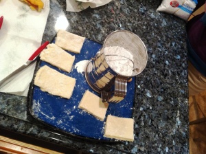 2 - Cut the dough into squares