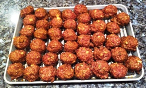 4 - Italian meatballs baked off and cooling
