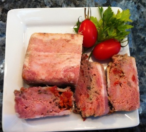 This is the bacon wrapped Pate, much paler in color