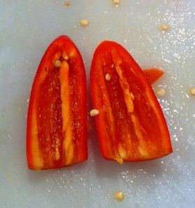 Red Serrano with membrane and seeds removed