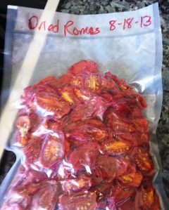 I added sun dried Roma tomatoes from my garden